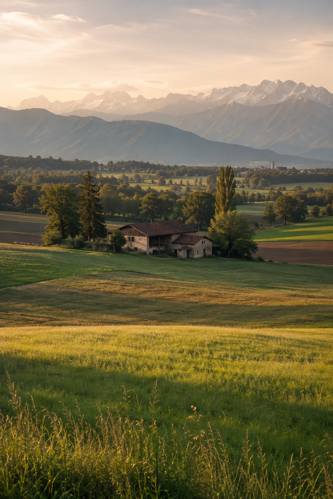 ¿De dónde viene el mascarpone? Paisaje rural de Lombardía vinculado a la tradición láctea de la región