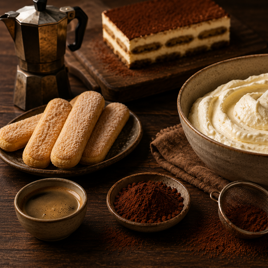 Tiramisú Ingredientes utilizados en la elaboración artesanal del Tiramisù