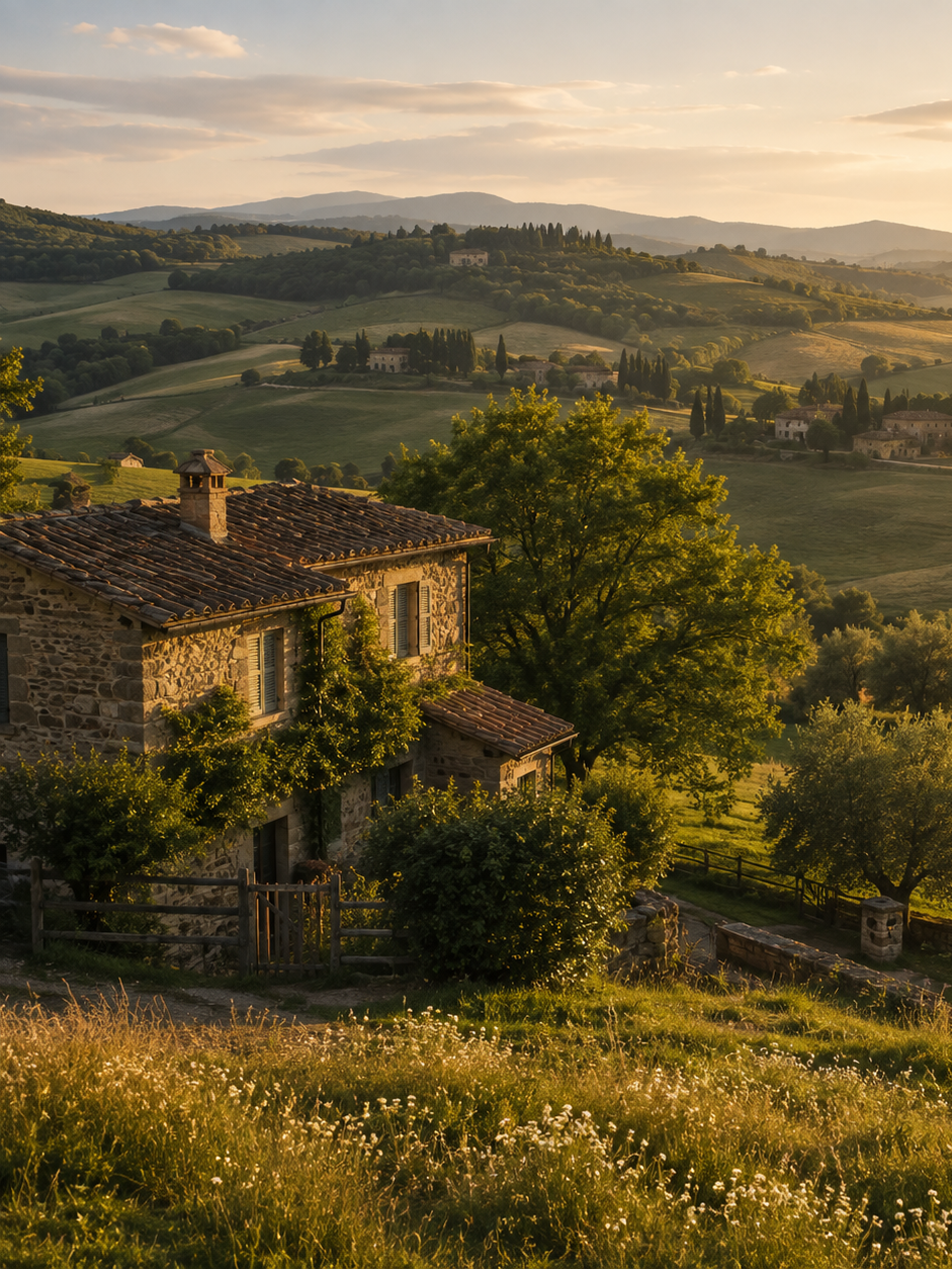 nuestro mascarpone Paisaje rural de Lombardía, región de origen del mascarpone