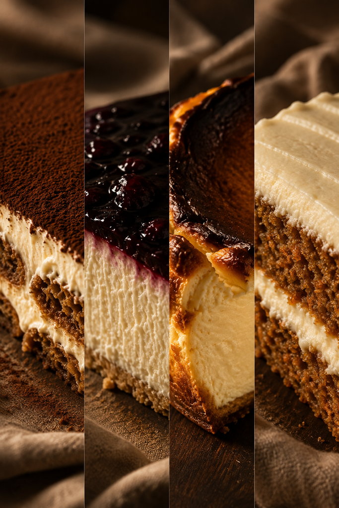 nuestro mascarpone Cuatro expresiones del mascarpone en Tiramisù, Cheesecake, Torta Vasca y Carrot Cake